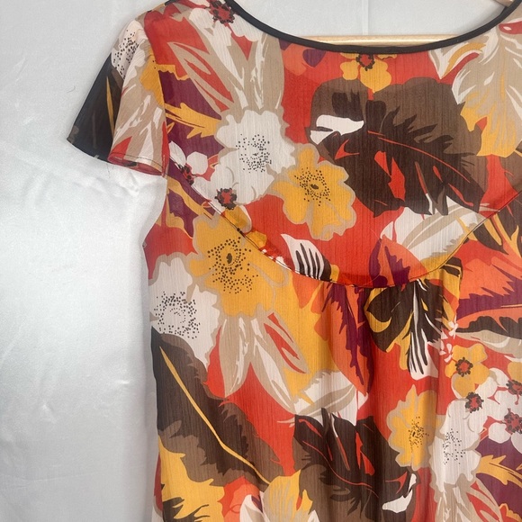 Apt. 9 Orange Red Ruffled Blouse size Large - Picture 9 of 13